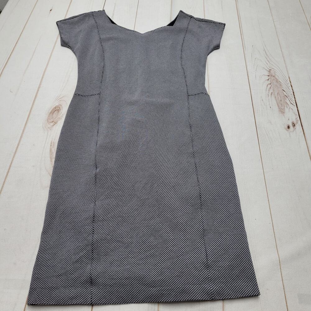 Max Mara knit woven sheath dress Italy professional office 46